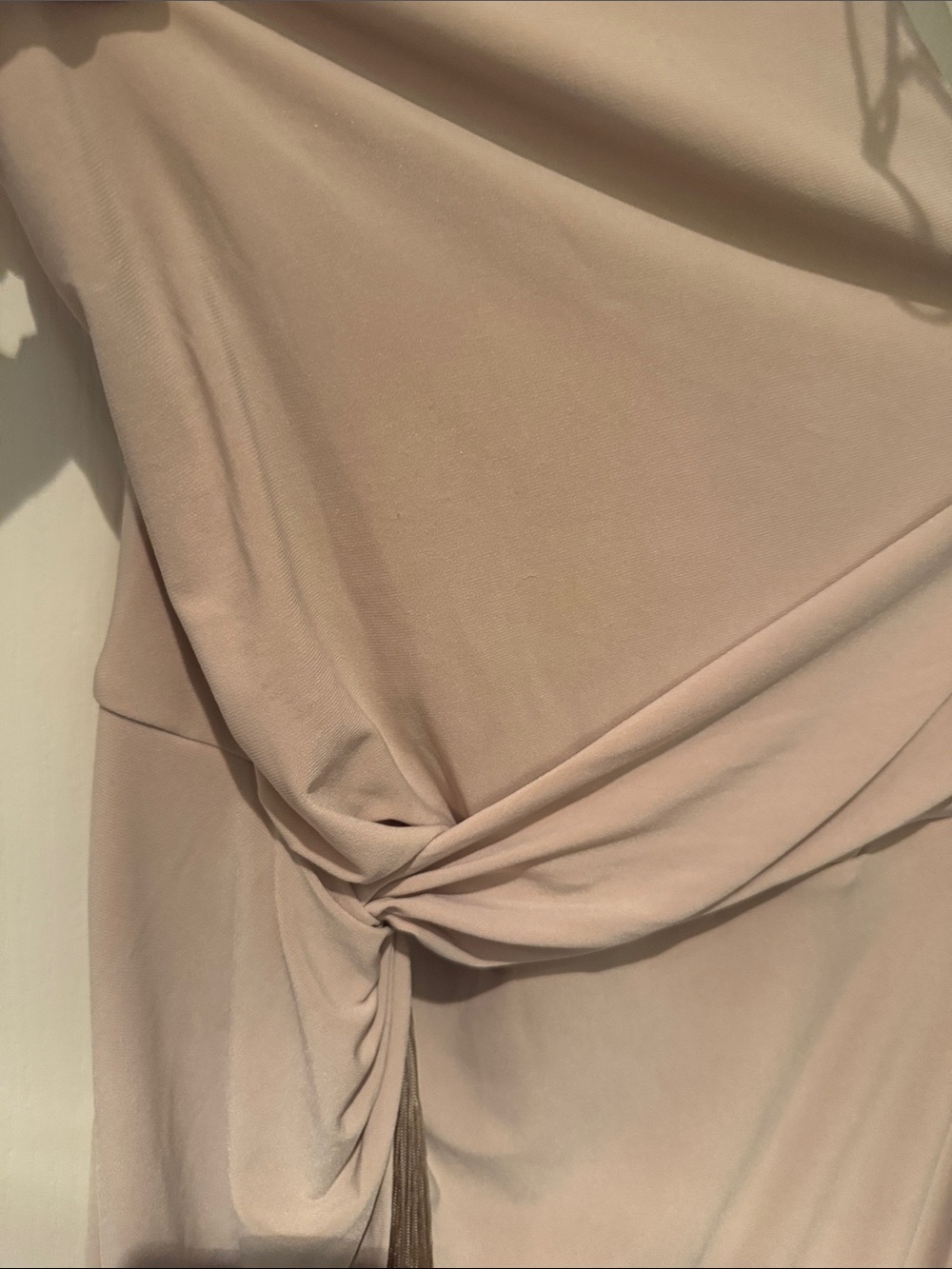 ASOS Beige Fringe High-Low Midi Dress - Picture 8 of 8